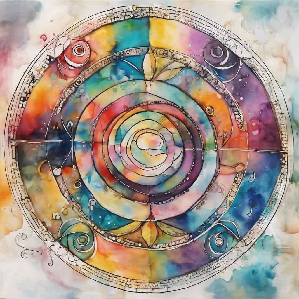 Πρωτότυπη ζωγραφιά με πολύχρωμο, αφηρημένο σχέδιο και διαβάθμιση χρωμάτων, συμβολίζει την γνώση και την επιτυχία.